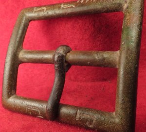 1902 Pattern US Army Garrison Belt Buckle with Carved Initials & Notches